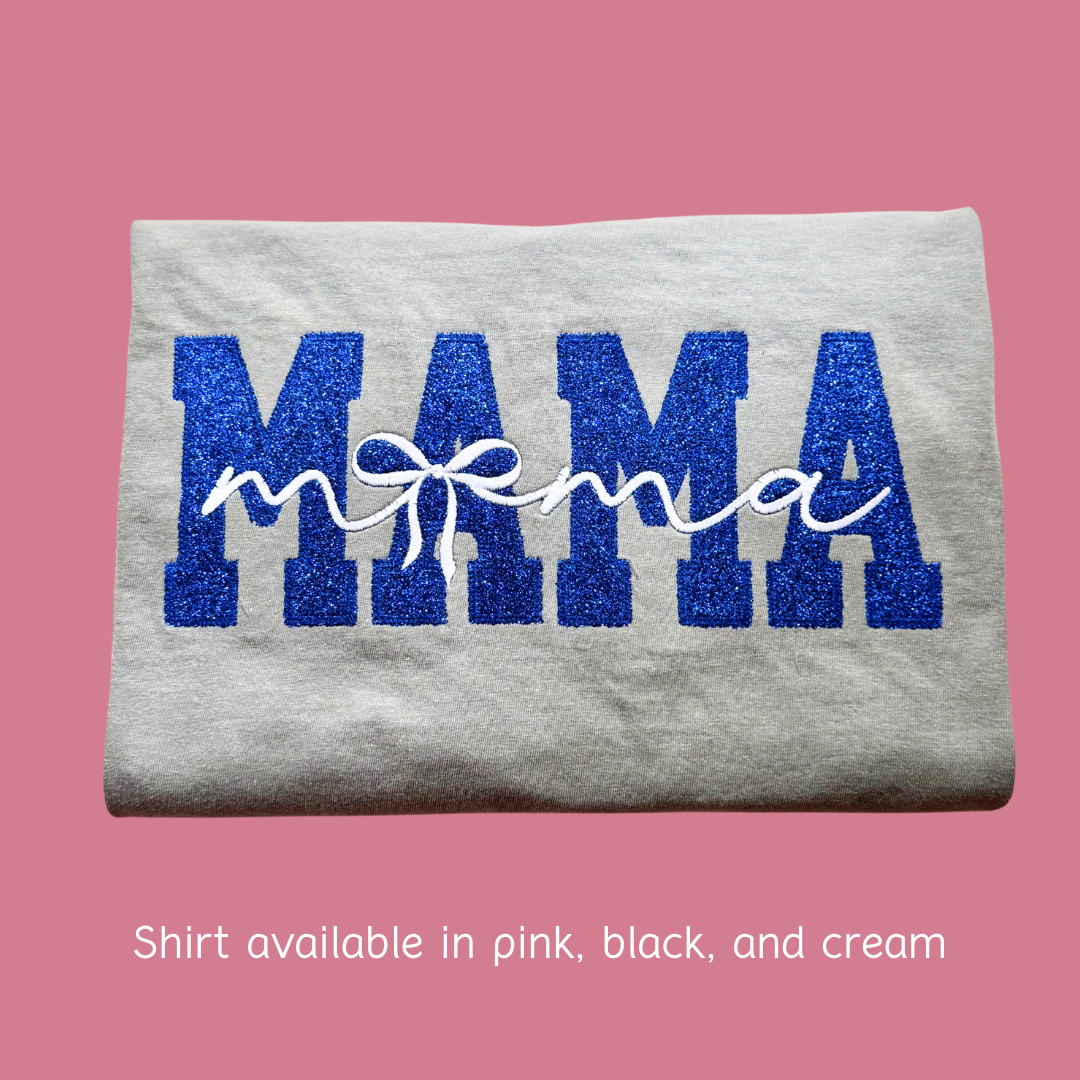 Mama Glitter Bow shirt