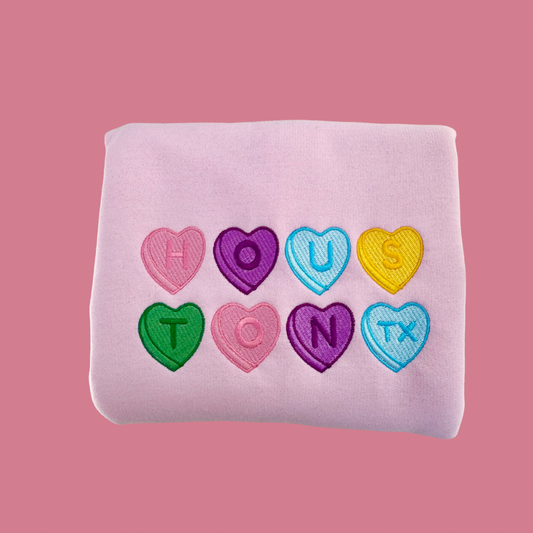 Houston Candy Hearts crewneck